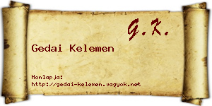 Gedai Kelemen névjegykártya